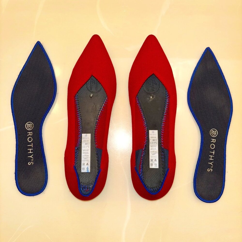 Rothy’s “The Point” Flat in Chili Red Size 11